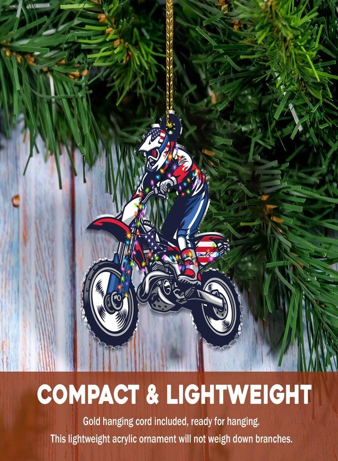 BEETHIS Dirt Bike Christmas Ornament, Dirtbike Ornaments for Christmas Tree, Cool Dirtbike Ornaments for Tree, Riders, Kids & Teens, Motocross Gift Idea for Boys, Girls, Friends & Collectors Flat Acrylic 3.5” - Image 2